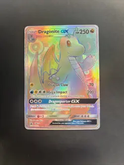 Pokemon TCG Dragonite GX SM156 Rainbow Rare Sun & Moon Promo Card - Image 1