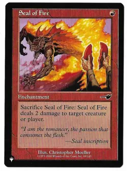 MTG Seal of Fire The List Mystery Booster 2 (MB2) Common Magic Card #98 Unplayed - Image 1