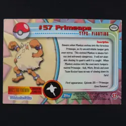 Primeape 57 Foil - Topps Series - Pokemon Card - Image 2