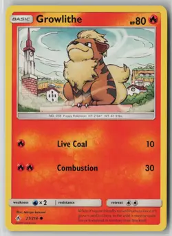 Growlithe 21/214 Pokemon Unbroken Bonds Common Near Mint Card (NM) 2 - Image 1