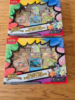 Lot de 2 coffret pokemon Pin's Deluxe me2.5 heros transcendants neuf Scelle Fr - Image 2