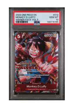 MONKEY D. LUFFY WINNER VOL.5 TREASURE CRUISE STAMP 2023 ONE PIECE PROMO PSA 10 - Image 1