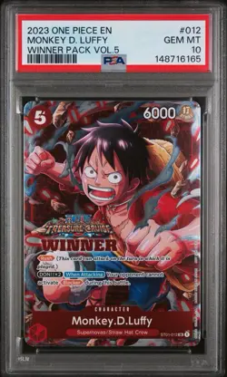 MONKEY D. LUFFY WINNER VOL.5 TREASURE CRUISE STAMP 2023 ONE PIECE PROMO PSA 10 - Image 4