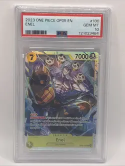 2023 ONE PIECE OP05-AWAKENING OF THE NEW ERA ALTERNATE ART #100 ENEL PSA 10 - Image 1