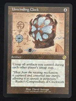 1x MTG Unwinding Clock (Schematic) - The Brothers' War (BRR) #124 - Magic - Image 1