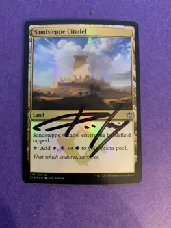 MTG Magic Sandsteppe Citadel FOIL Signed Artist Proof X1 Khans Of Tarkir Burley - Image 1