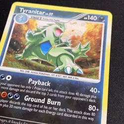 Pokemon TCG Tyranitar Holo Card 17/123 Mysterious Treasures - Image 2
