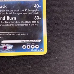 Pokemon TCG Tyranitar Holo Card 17/123 Mysterious Treasures - Image 3