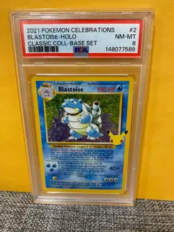 2021 POKEMON CELEBRATIONS CLASSIC COLLECTION #2 BLASTOISE-HOLO PSA 8 - Image 1