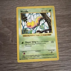 Pokemon Card Weedle Shadowless Base Set Common 69/102 - Image 1