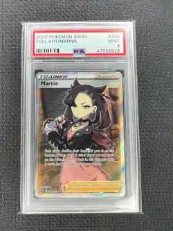2020 Pokemon Sword & Shield Marnie Full Art 200/202 PSA Mint 9 - Image 1