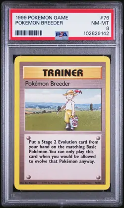 1999 Pokemon Game Pokemon Breeder #76 NM-MT PSA 8 Trainer - Image 1