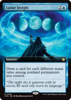 Lunar Insight Extended Art 0456 MTG Foundations Rare NP - Image 1