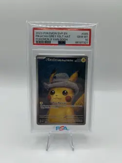 PSA 10 PIKACHU VAN GOGH GREY FELT HAT SVP 085 BLACK STAR PROMO POKEMON TCG - Image 1