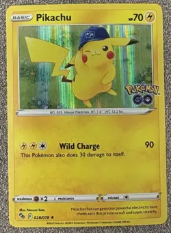 Pokemon Pikachu 028/078 Pokemon GO Promo Holo LP - Image 1