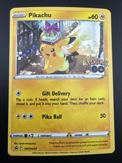 Pikachu SWSH234 Pokemon Pokemon Go Black Star Promo Cosmos Holo - Image 3
