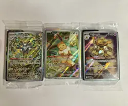 3x Pokemon SEALED ETB Promo Lot - Eevee, Alakazam, Magneton - Near Mint - Image 1