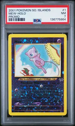 2001 POKEMON SOUTHERN ISLANDS PROMO #1 MEW-HOLO PSA 7 - Image 1