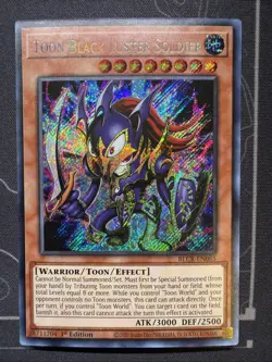 YUGIOH • TOON BLACK LUSTER SOLDIER • BLCR-EN065 • SECRET RARE • 1st • NM - Image 1