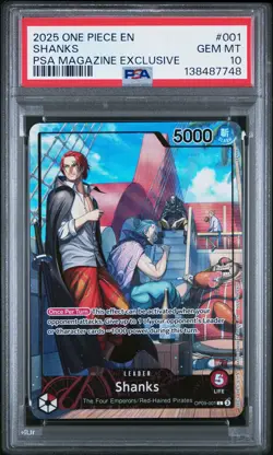 One piece 2025 PSA MAGAZINE PROMO #001 Shanks PSA 10 GEM MT - Image 1