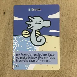 Horsie Pokiebubies 1st Edition 14 Derpy Fan Art Card V1 Set 1 Horsea - Image 1