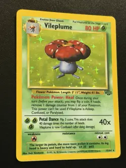 Pokemon TCG Vileplume Holo Rare Jungle 15/64 Unlimited Card 1999 - Image 1