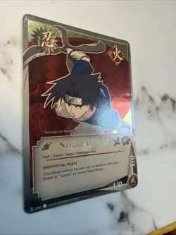 Naruto CCG Sasuke Uchiha holo super rare collectible card near mint or better - Image 4