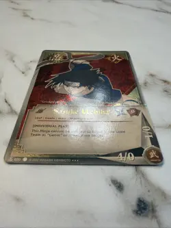 Naruto CCG Sasuke Uchiha holo super rare collectible card near mint or better - Image 5