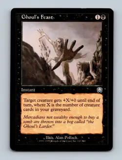 Magic The Gathering MTG Ghoul's Feast (Silver) Mercadian Masques Card 1999 - Image 1