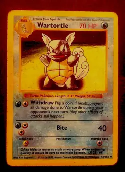 Pokemon Card Wartortle Shadowless Base Set 42/102 Uncommon WOTC 1999 - Image 1