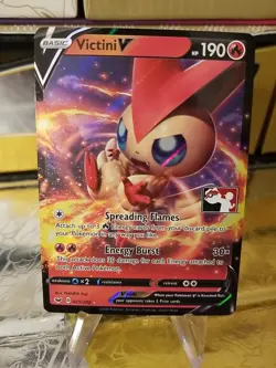 Victini V Pokemon Prize Pack Series 1 Promo Pokemon Card NM/LP Play Stamp - Image 1