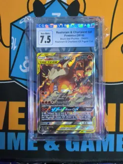 Pokemon 2019 Black Star Reshiram & Charizard GX Full Art Promo SM201 CGC 7.5 NM+ - Image 1