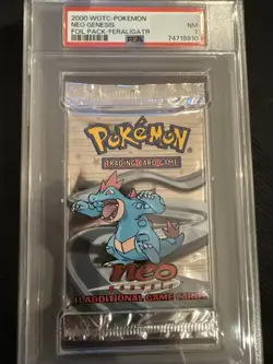 2000 Pokemon Neo Genesis Feraligatr Art Booster Pack PSA 7 - Image 2