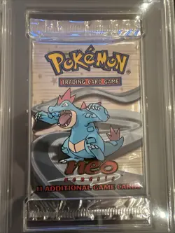 2000 Pokemon Neo Genesis Feraligatr Art Booster Pack PSA 7 - Image 3