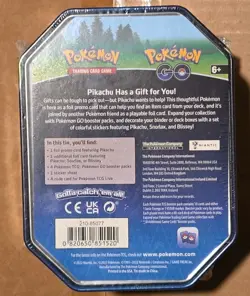 2022 Pokemon TCG Pokemon GO Tin Snorlax 4 Packs 2 Foil + Stickers Sealed - Image 3