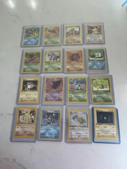 Vintage Pokemon Non Holo 1st Edition Card Lot 16 Cards Old Sets Rare - Image 1