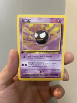 Pokemon TCG - Gastly 33/62 - 1st Edition Card - Fossil 1999 - Vintage (NM) - Image 1