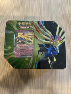 Pokemon TCG Azure Legends Tin Xerneas EX Factory Sealed 5 Booster Packs New - Image 1