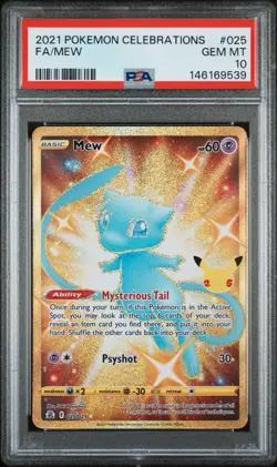 Pokemon Celebrations Mew 025 25th Anniversary FA PSA 10 - Image 1