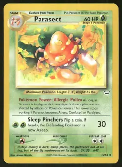 Pokemon Tcg Parasect #35 Pokemon Neo Revelation LP - Image 1