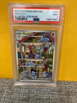 2023 POKEMON MEW EN-151 ILLUSTRATION RARE #177 MACHOKE PSA 9 - Image 1