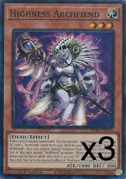 3X Yugioh Highness Archfiend BPRO-EN016 Super Rare 1st Edition NM - Image 1