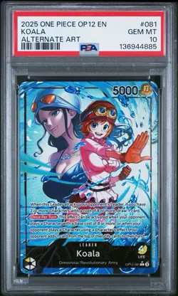 2025 ONE PIECE OP12-LEGACY OF THE MASTER ALTERNATE ART #081 KOALA PSA 10 - Image 1