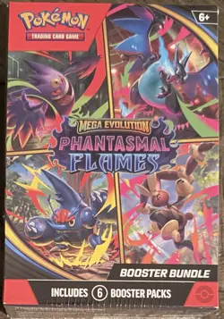 Pokemon TCG Mega Evolution Phantasmal Flames Booster Bundle 6 Booster Packs - Image 1