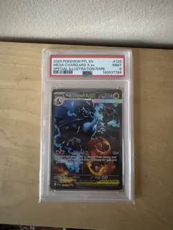 2025 POKEMON PFL EN-PHANTASMAL FLAMES #125 MEGA CHARIZARD X EX PSA 9 - Image 1