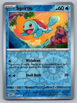 Pokemon TCG SV: Scarlet & Violet 151 Squirtle 007/165 Reverse Holo - Image 1