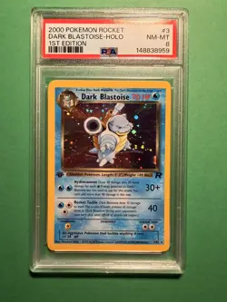 2000 Pokemon Team Rocket Dark Blastoise Holo 1st Edition #3 PSA 8 WOTC Vintage - Image 1