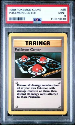 1999 POKEMON GAME BASE SET UNLIMITED 85 POKEMON CENTER PSA 9 MINT - Image 1