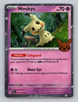 Mimikyu 037/091 (Trick or Trade Stamped) Cosmos Holo PAF Pokemon Scarlet Violet - Image 1