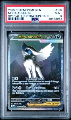 Pokemon 2025 TCG Mega Absol ex 180/132 Me01 Special Illustration Rare Holo PSA 9 - Image 1